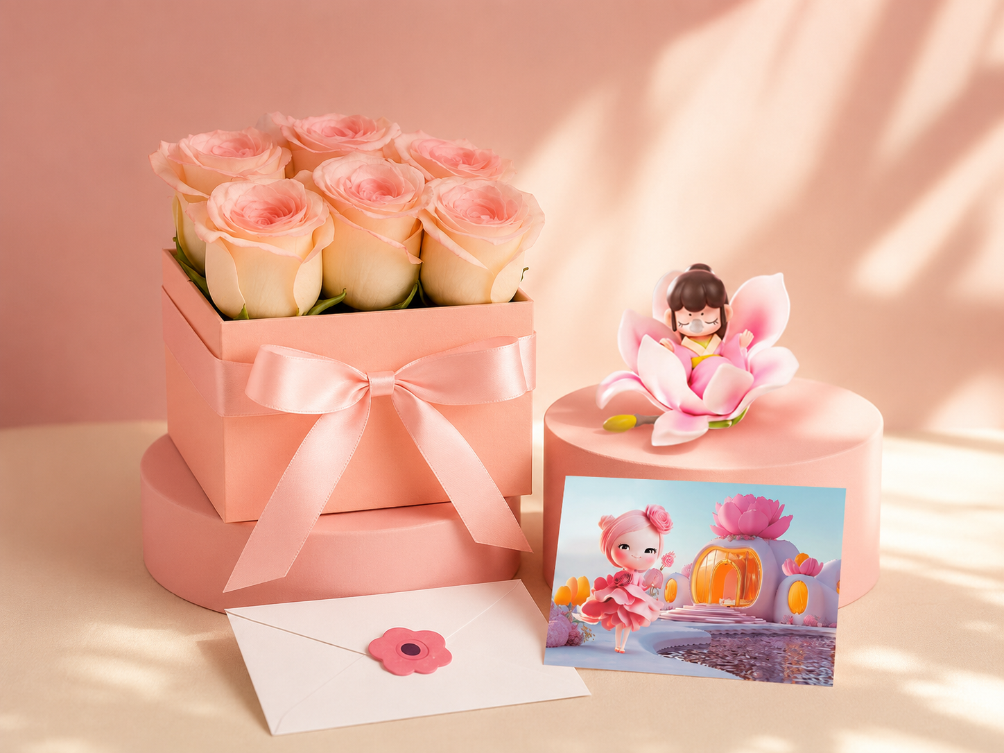 Little Florist rose gift set styled in the premium Adored Kids aesthetic