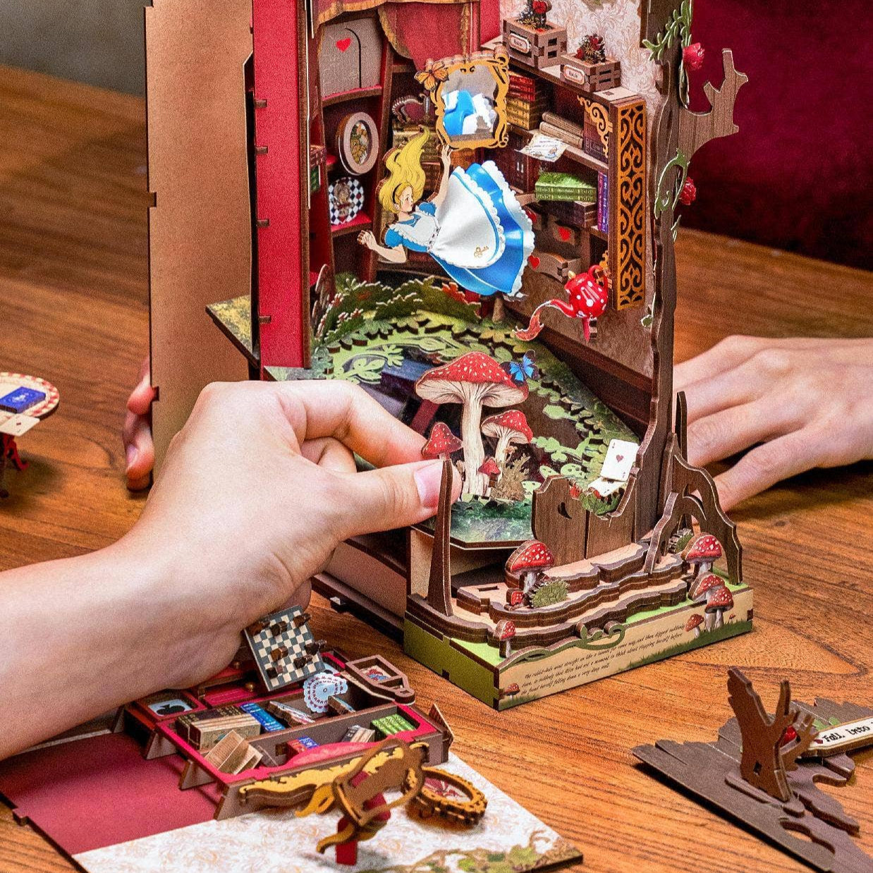 Rolife “Fall Into Wonder” DIY Book Nook – Magical Miniature Bookshelf Kit| 9.9 inches
