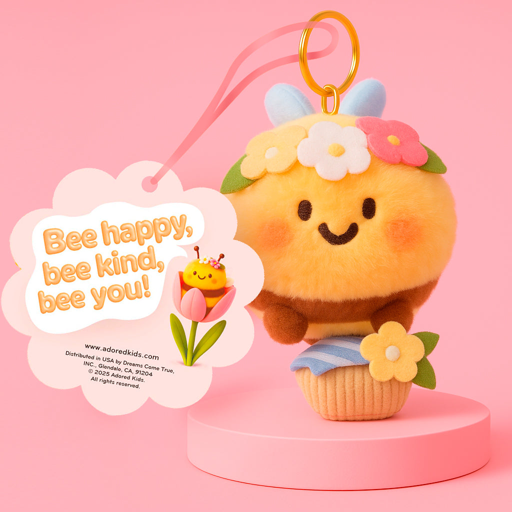 Plush Emotional Bee Kawaii keychain