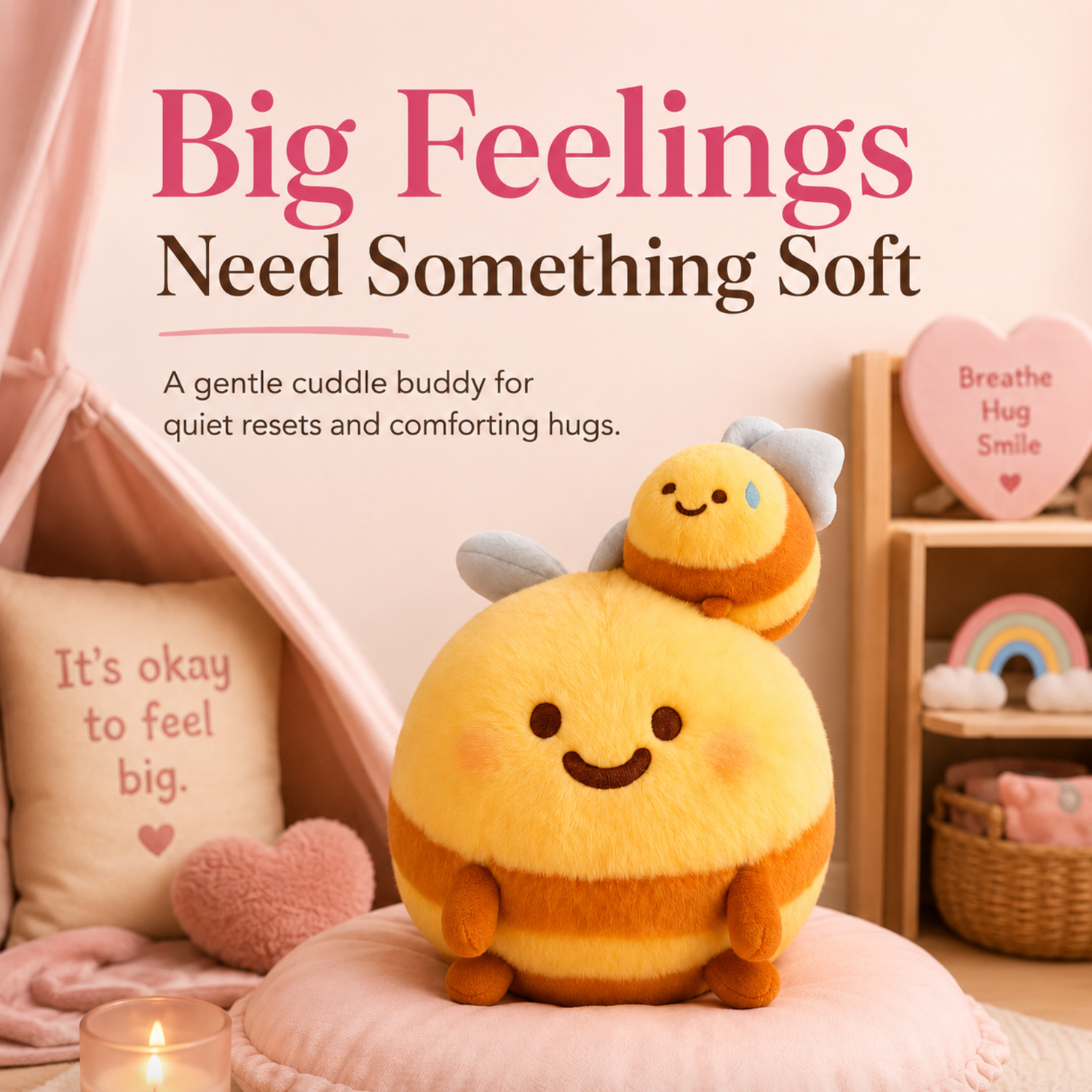Plush kawaii toy "The Hugging Bees" | 9 inches