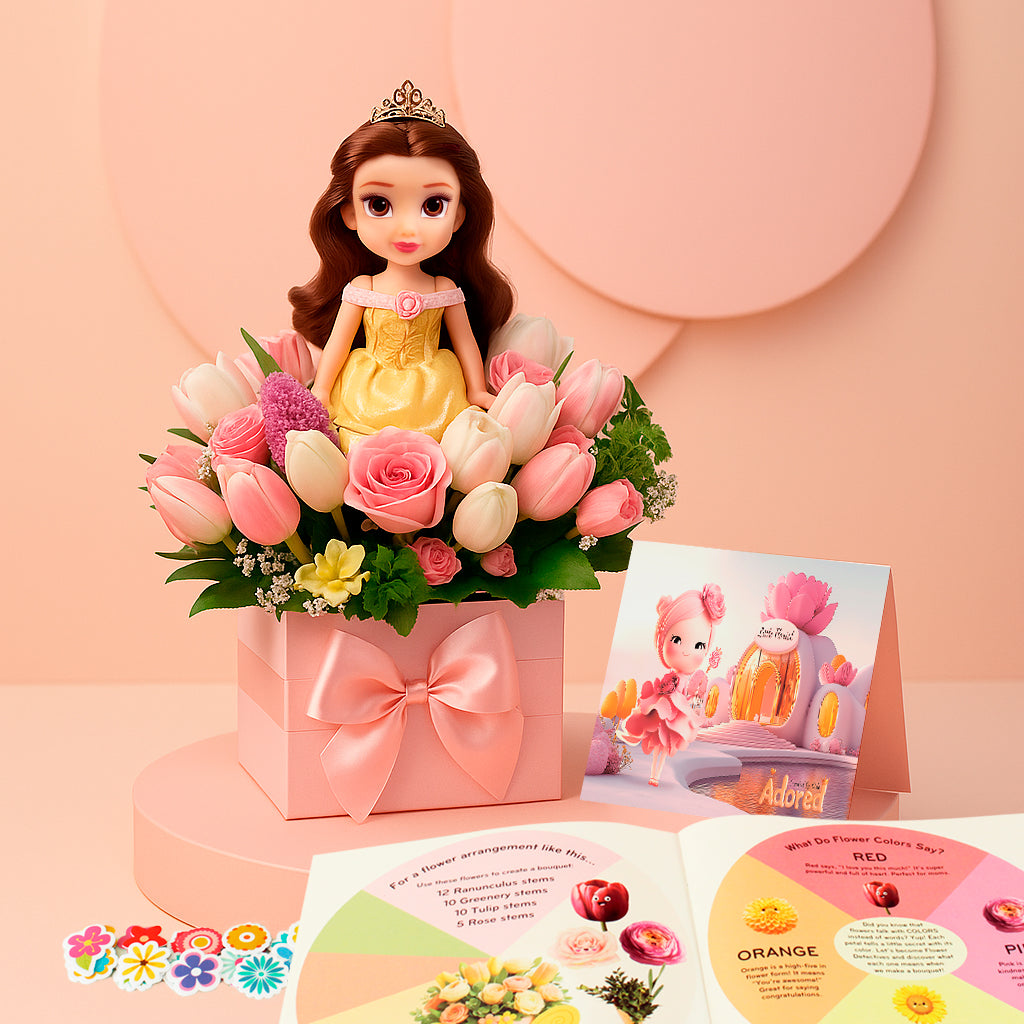 Princess Belle's Floral Garden – Creative Florist Kit for Kids (Ages 4–10)