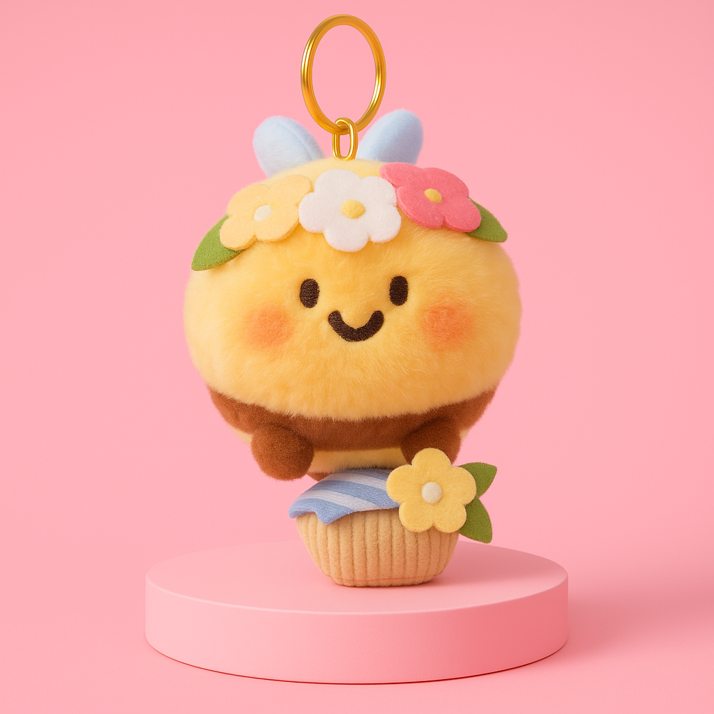 15 cm bee plush keychain included with the two Sweetland books.