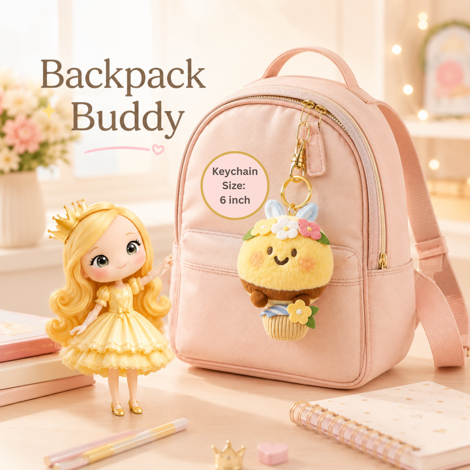 Plush Emotional Bee Keychain; Kawaii Toy & Bag Charm