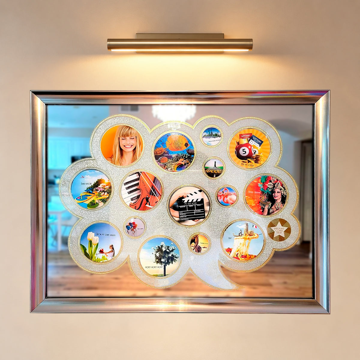 Mirrored vision board kit with Dream Circle cards